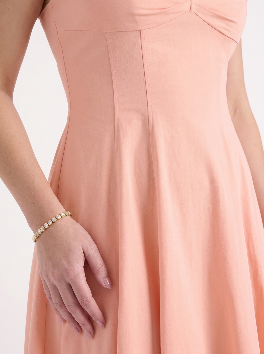 Vina Sweetheart Neck A Line Midi Dress