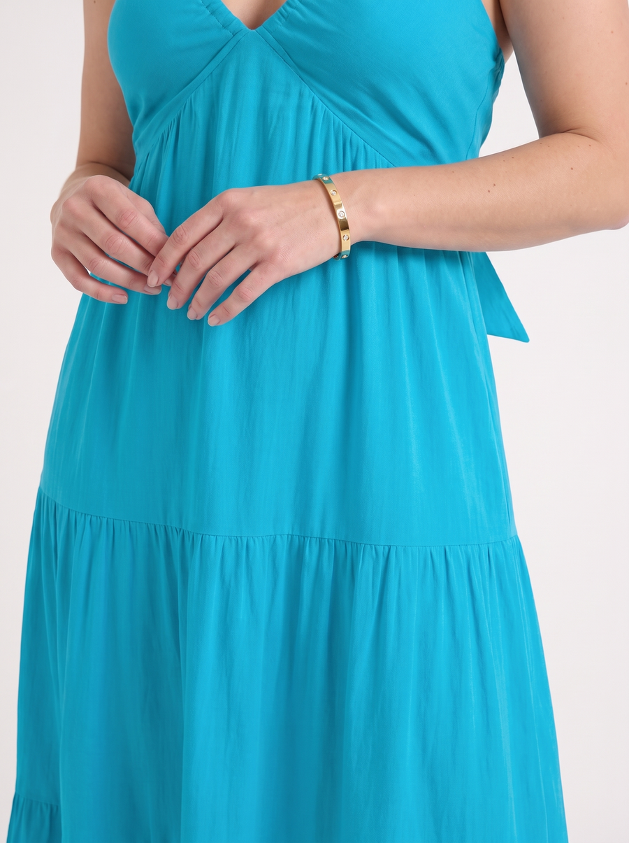 Sloane Halter Neck Tiered Ruffle Maxi Dress