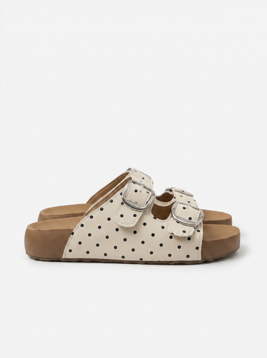 Yasmin Polka Dot Double Buckle Sandals
