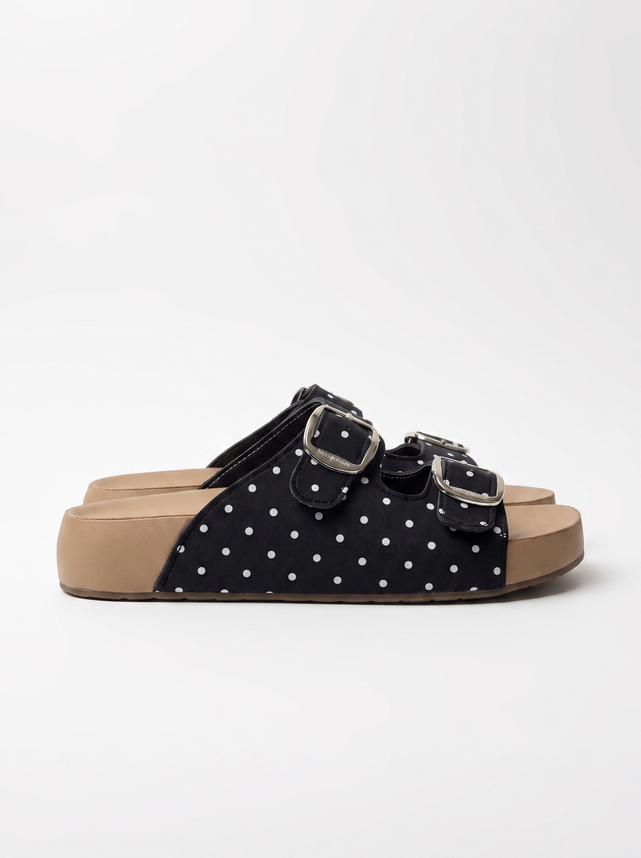 Yasmin Polka Dot Double Buckle Sandals