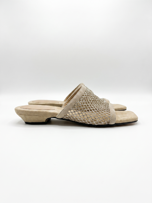 Zoey Rhinestone Mesh Mules
