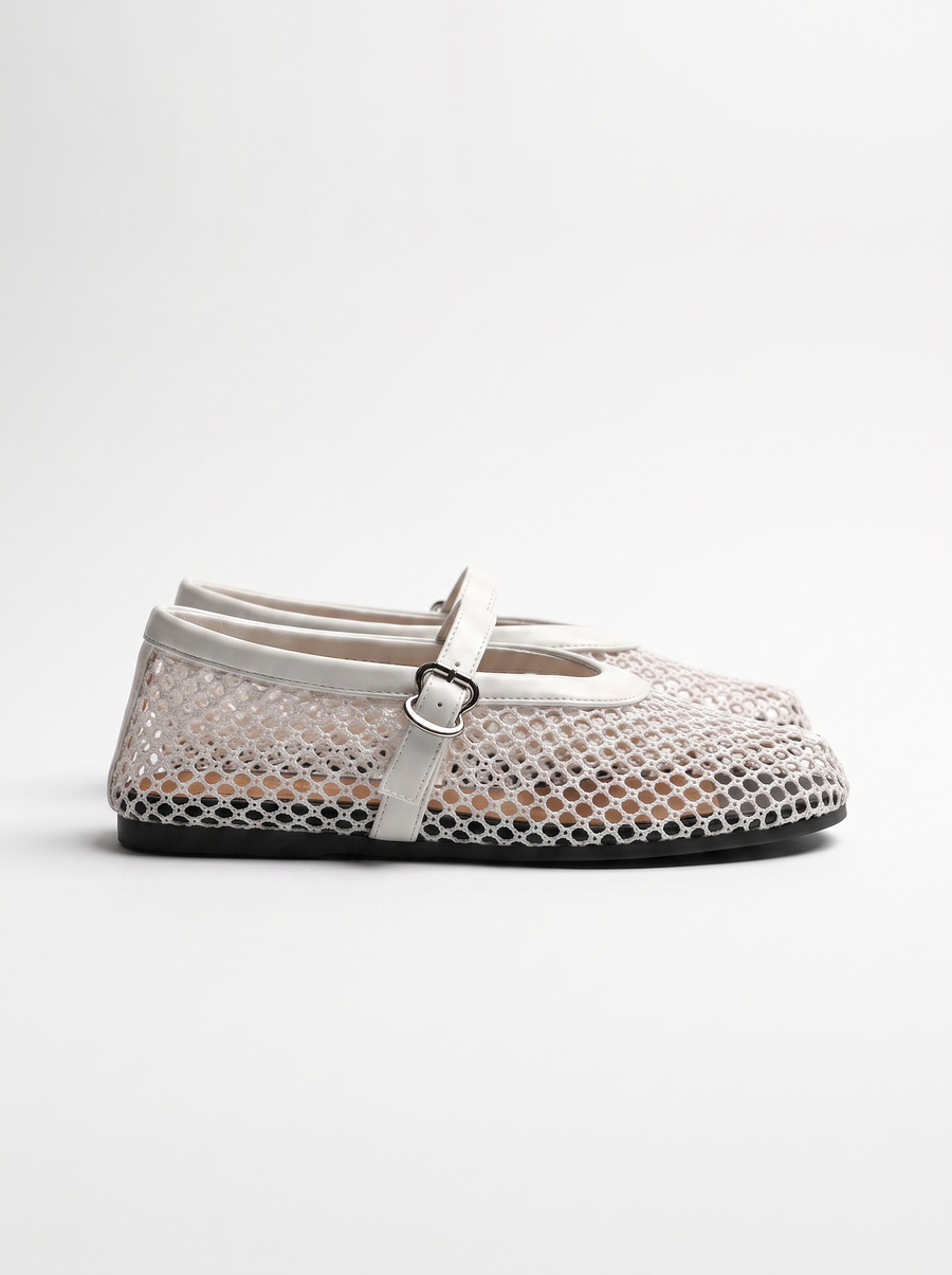 Ginger Mesh Strap Ballet Flats