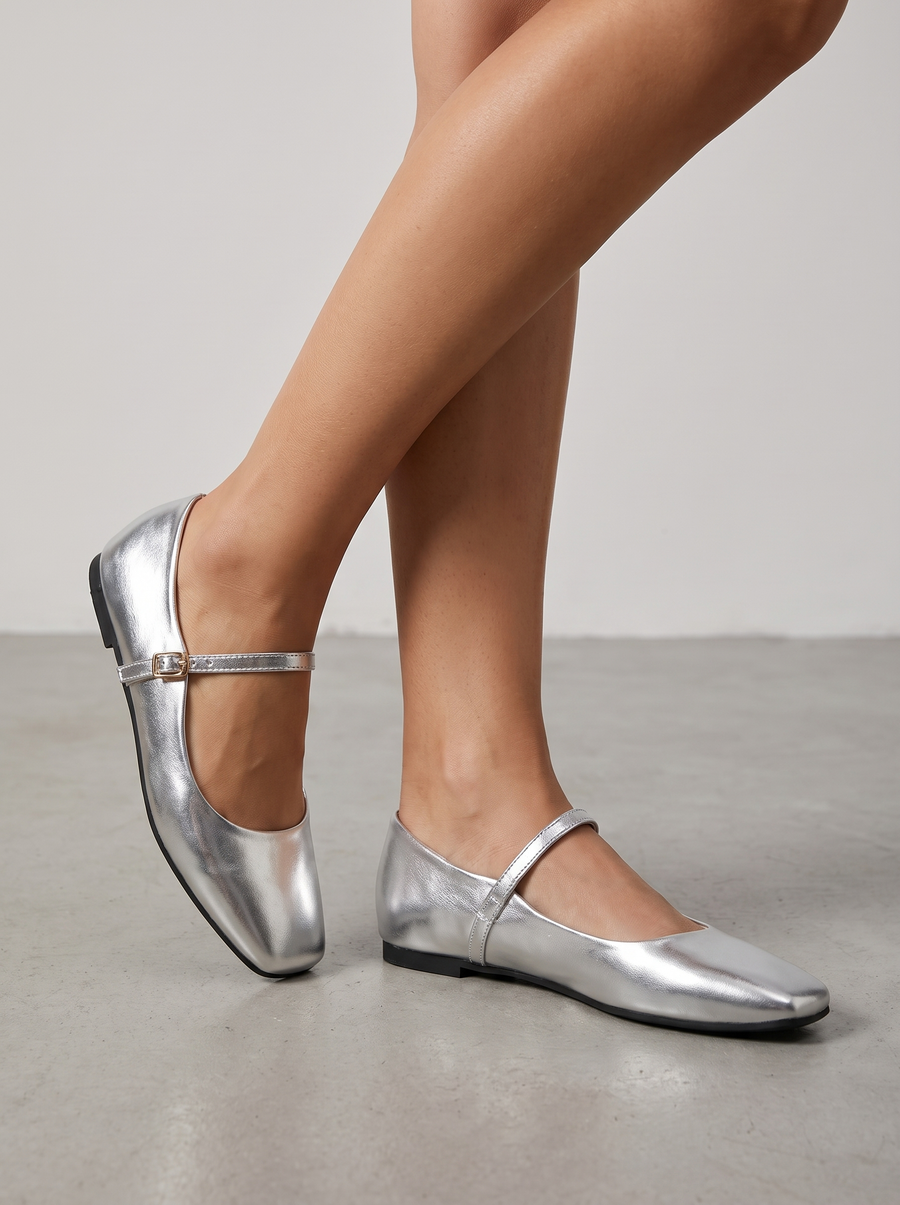 Lois Square Toe Mary Jane Flats
