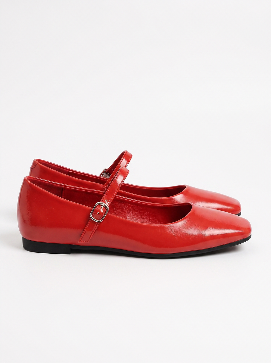 Lois Square Toe Mary Jane Flats