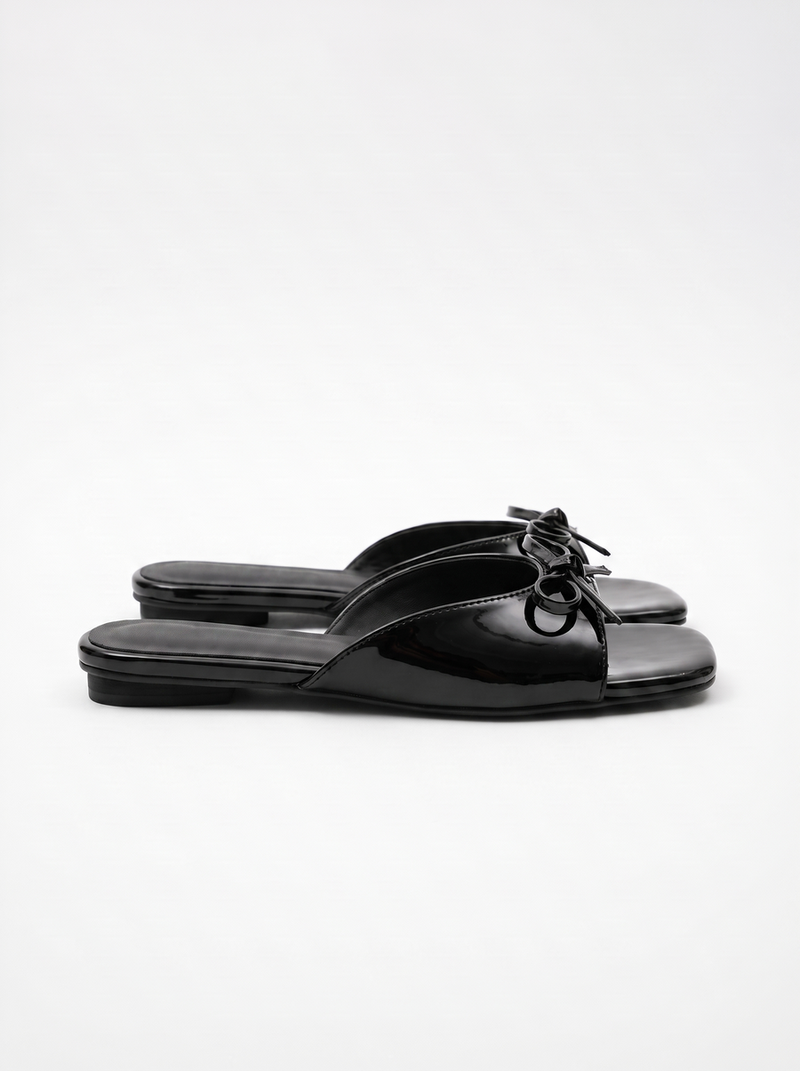 Priya Patent Bow Mules