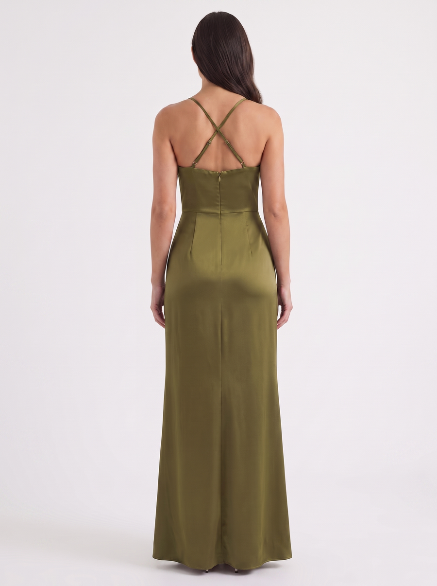 Rhiannon Cowl Neck Satin Slip Maxi Dress