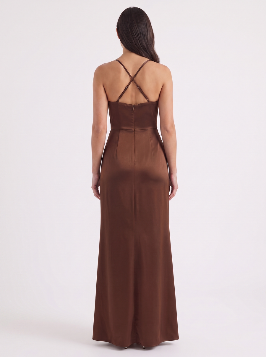 Rhiannon Cowl Neck Satin Slip Maxi Dress