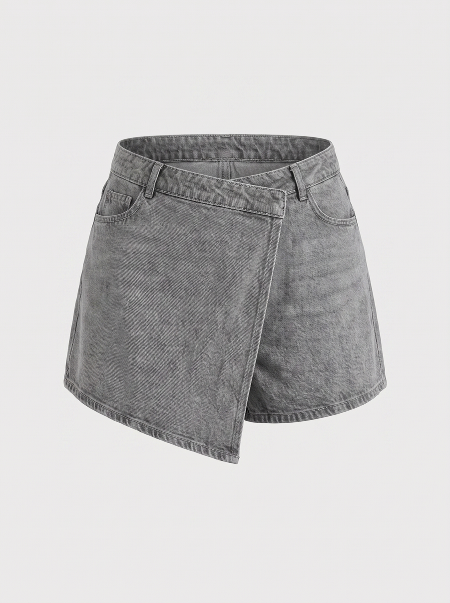 Rosa Denim Wrap Mini Skirt