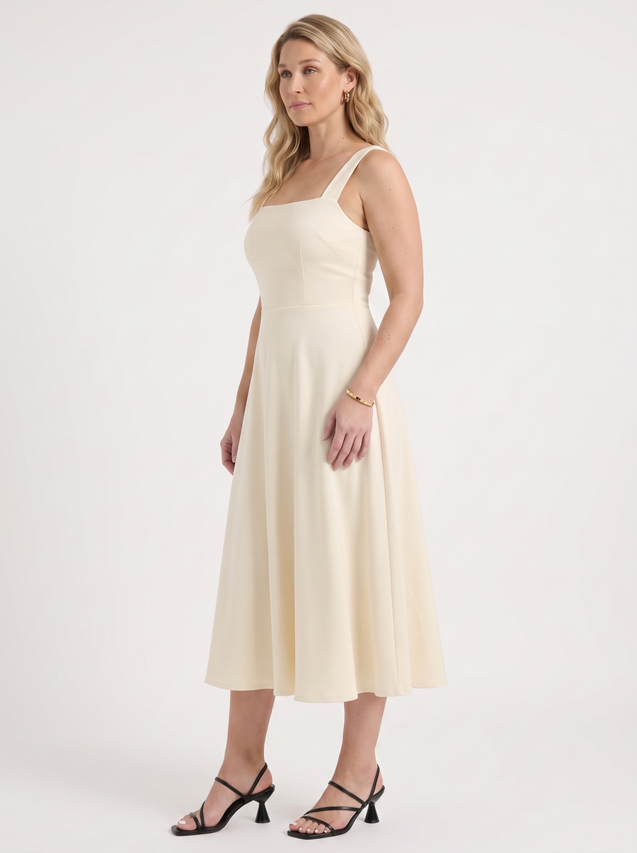 Chloe Square Neck A Line Midi Dress
