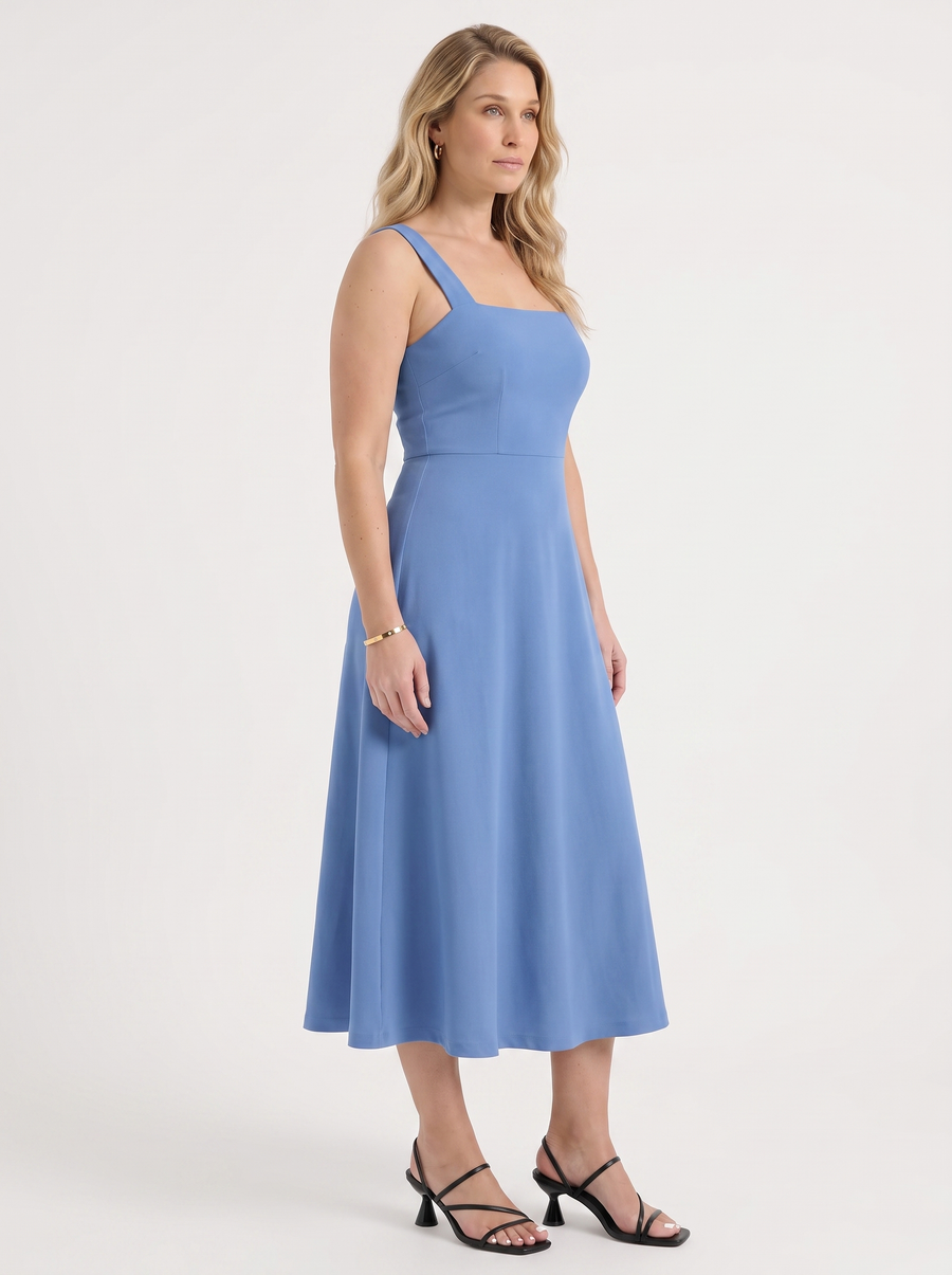 Chloe Square Neck A Line Midi Dress