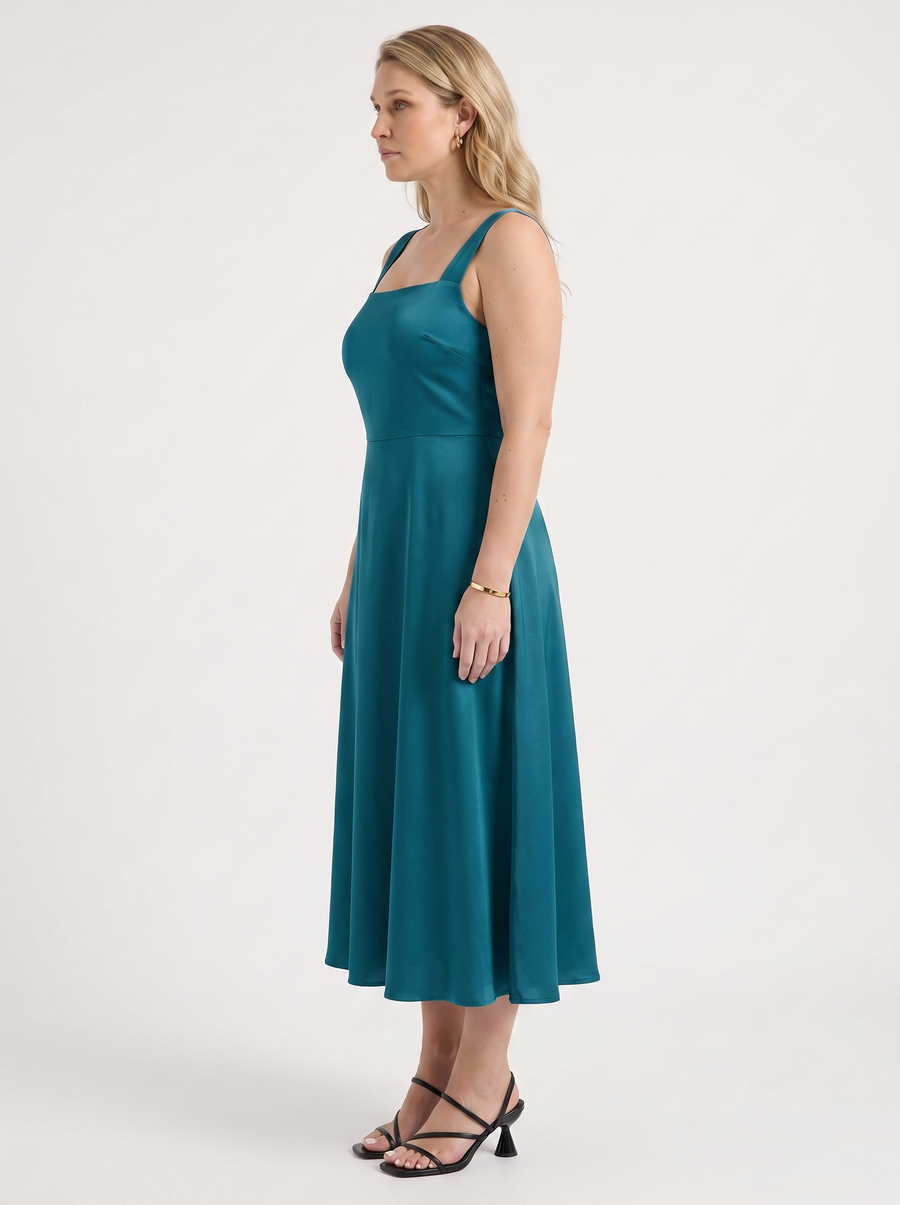 Chloe Square Neck A Line Midi Dress