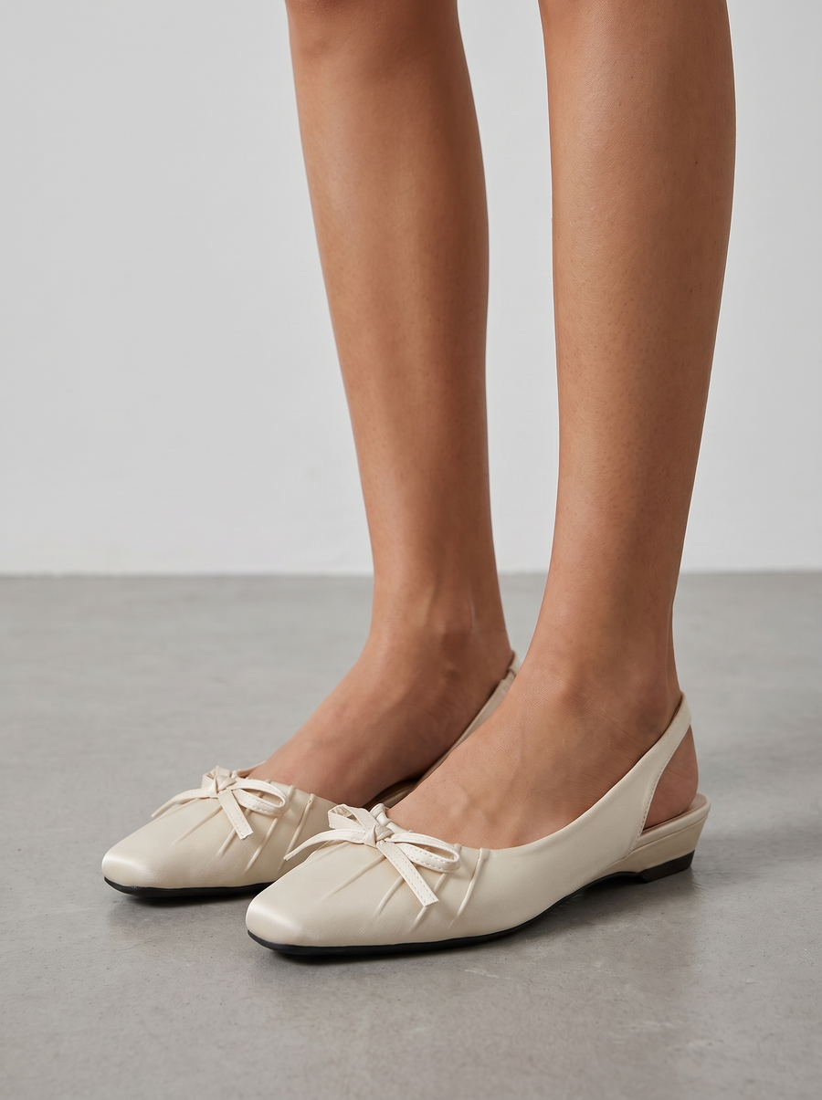 Cammie Bow Slingback Kitten Heels