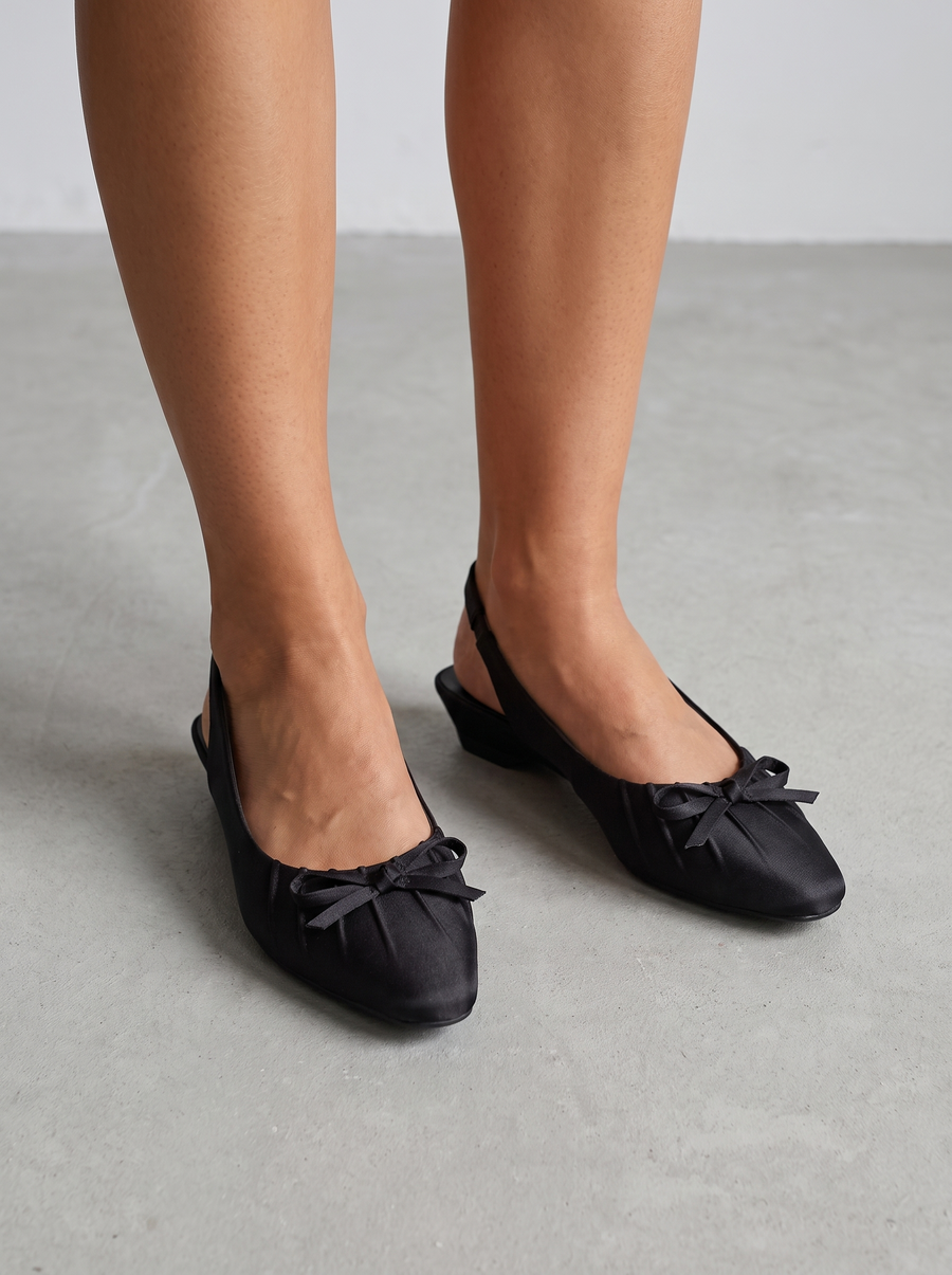 Cammie Bow Slingback Kitten Heels