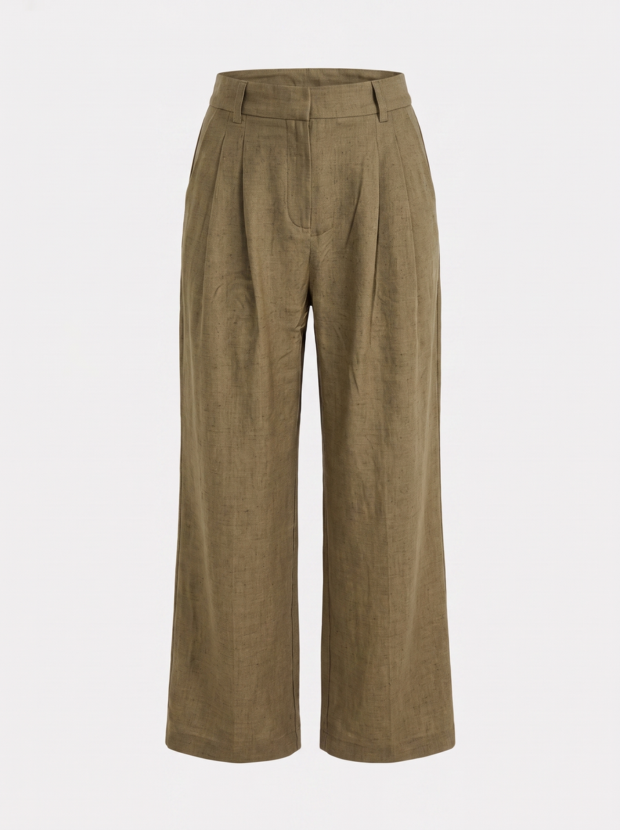 Courtney Linen Blend Wide Leg Pants