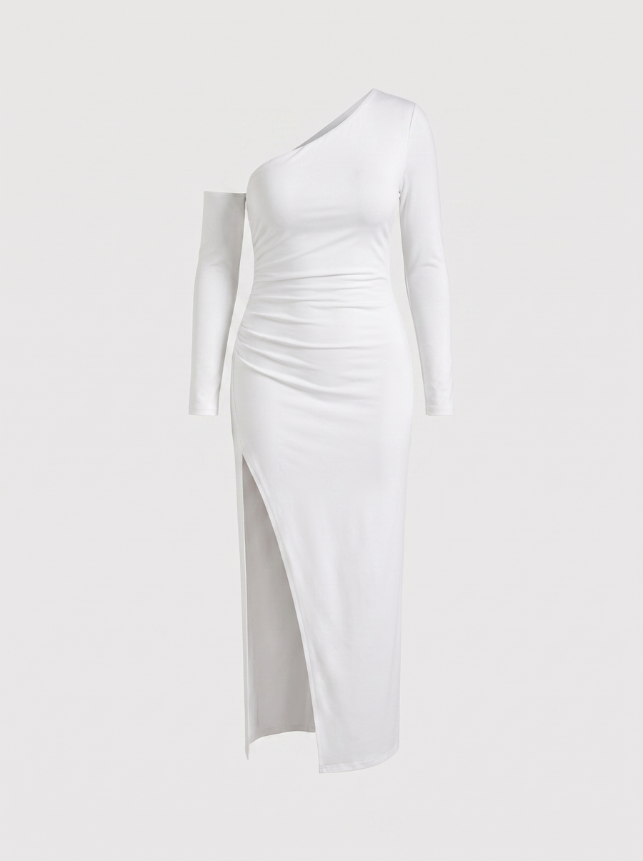 Alessandra Turtleneck Long Sleeve Maxi Dress with Slit
