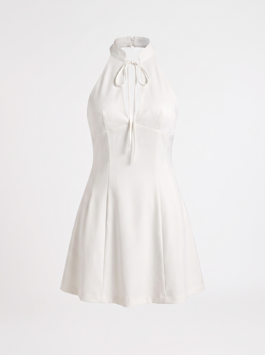 Noelia Halter Neck Flared Mini Dress