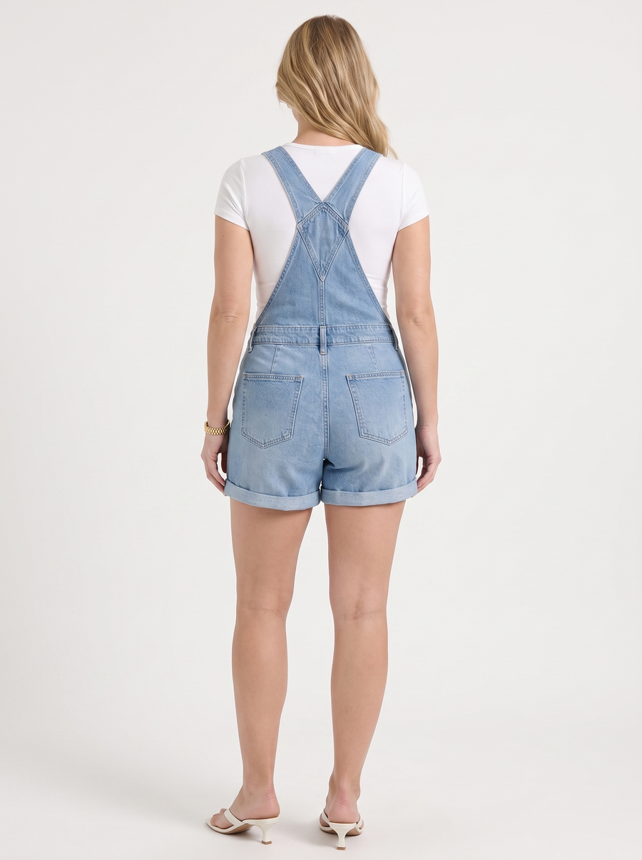 Gabby Short Denim Overalls