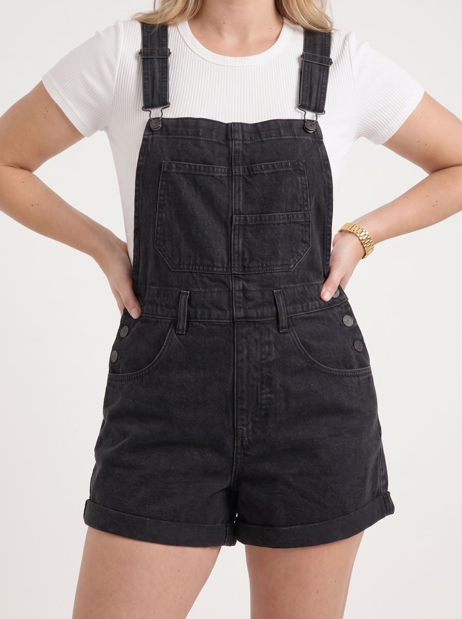 Gabby Short Denim Overalls