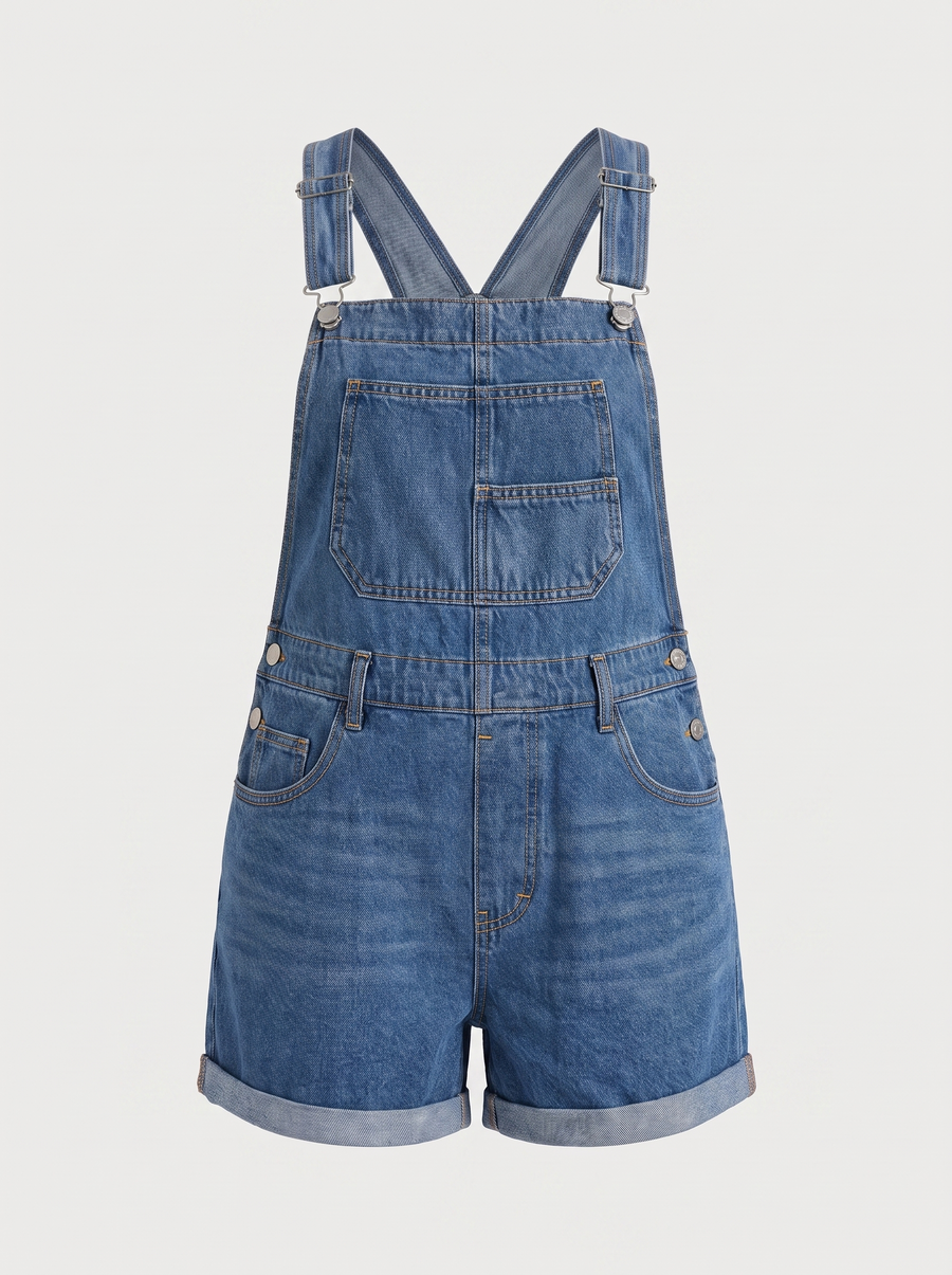 Gabby Short Denim Overalls