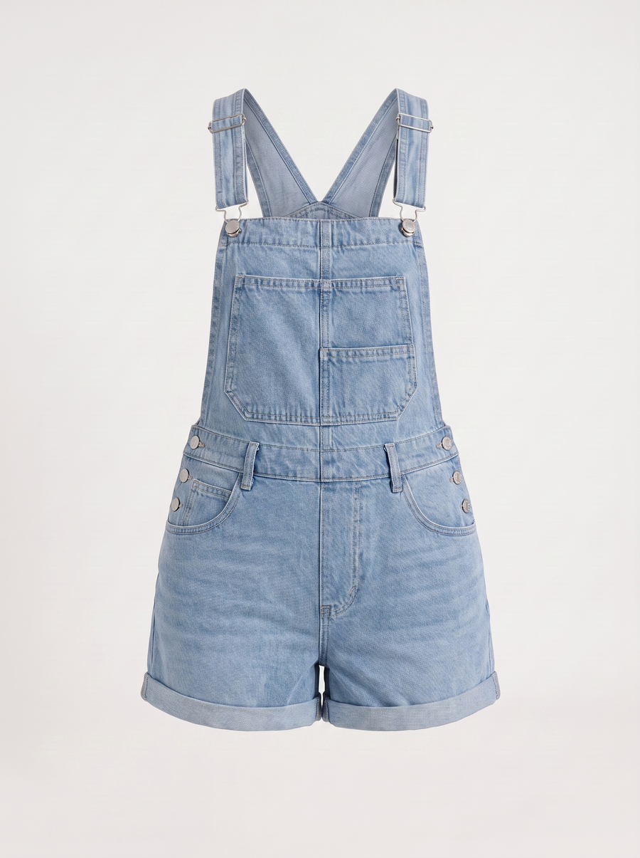 Gabby Short Denim Overalls