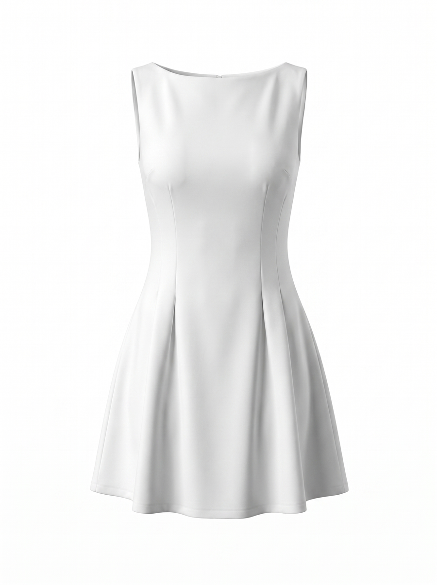 Mishka High Neck Flared Mini Dress
