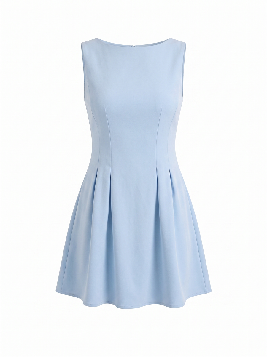 Mishka High Neck Flared Mini Dress
