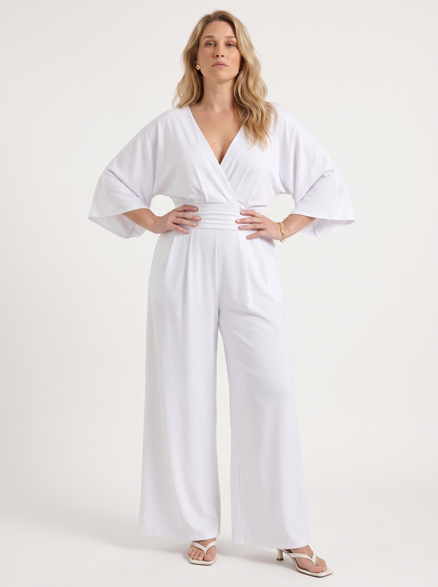 Mariska Kimono Sleeve Wrap Jumpsuit