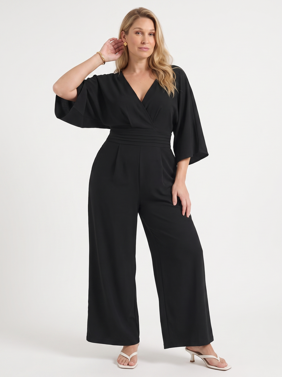 Mariska Kimono Sleeve Wrap Jumpsuit
