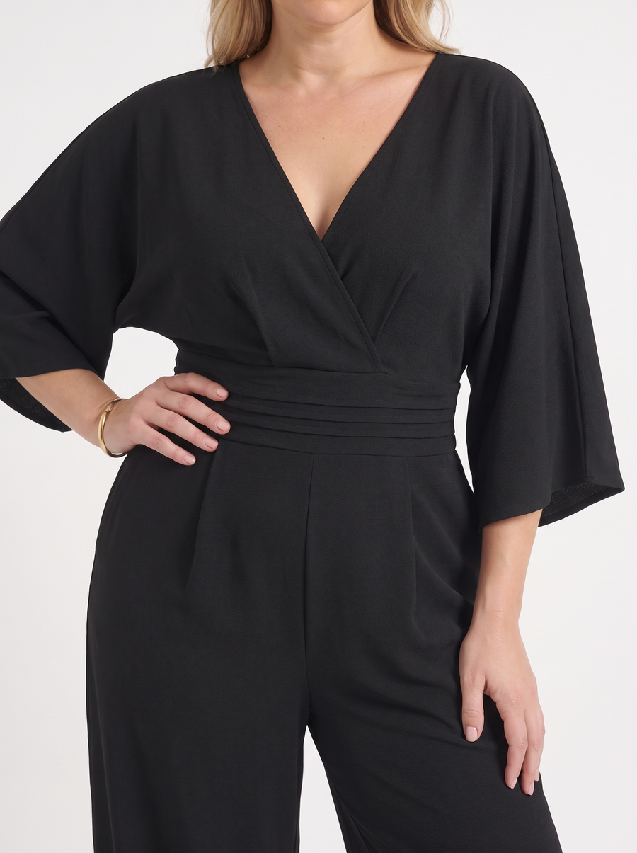 Mariska Kimono Sleeve Wrap Jumpsuit