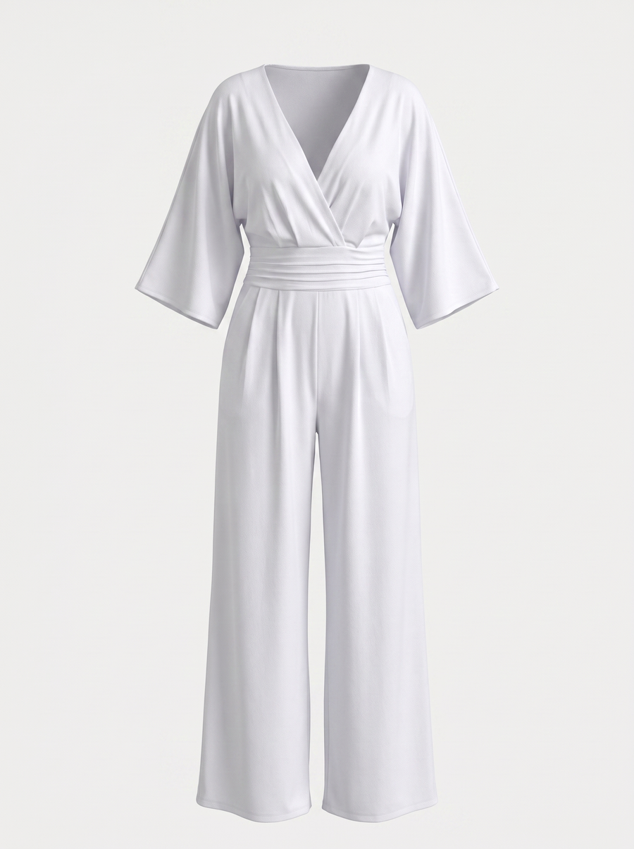 Mariska Kimono Sleeve Wrap Jumpsuit