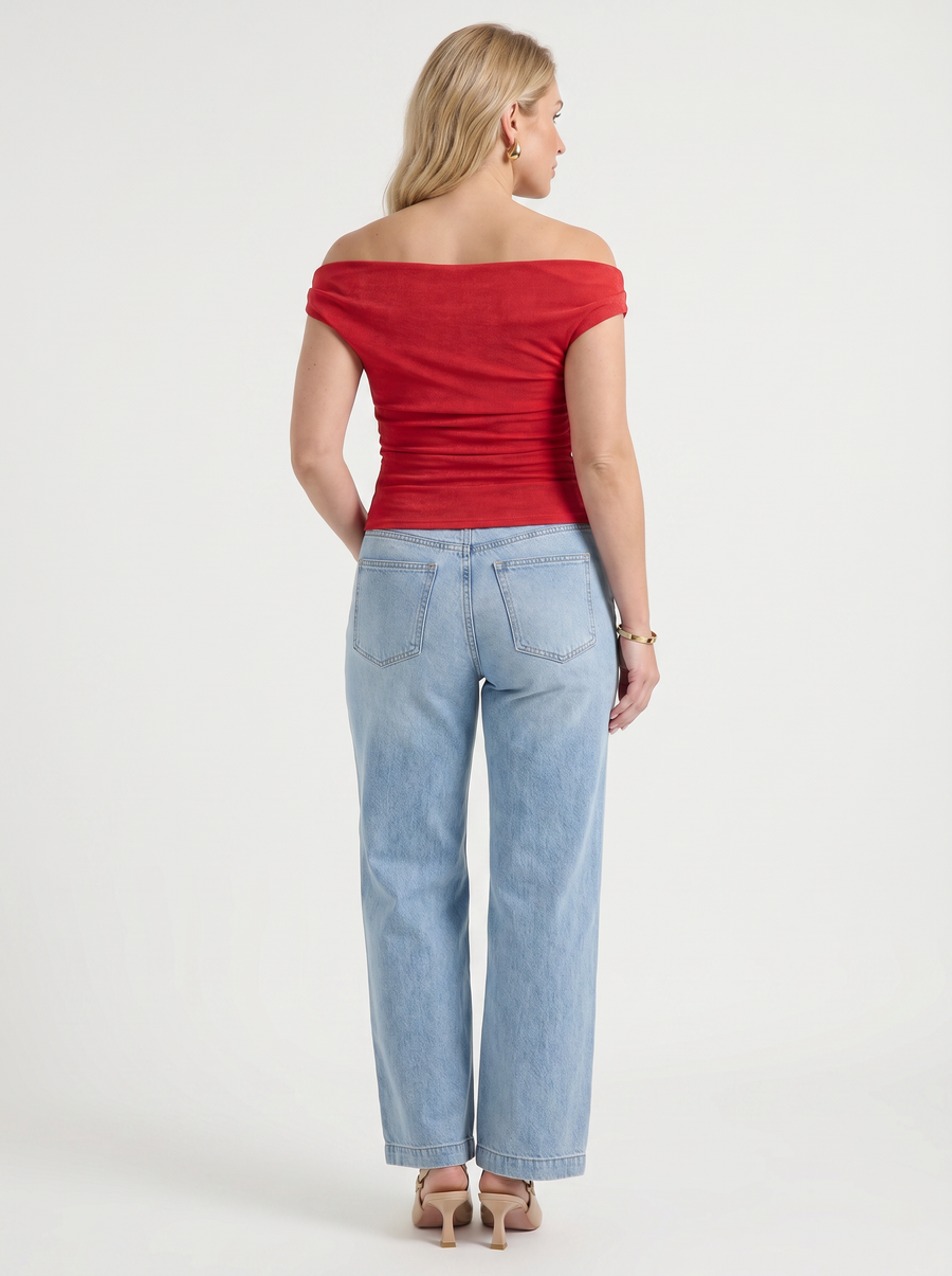 Brielle Printed Off Shoulder Top