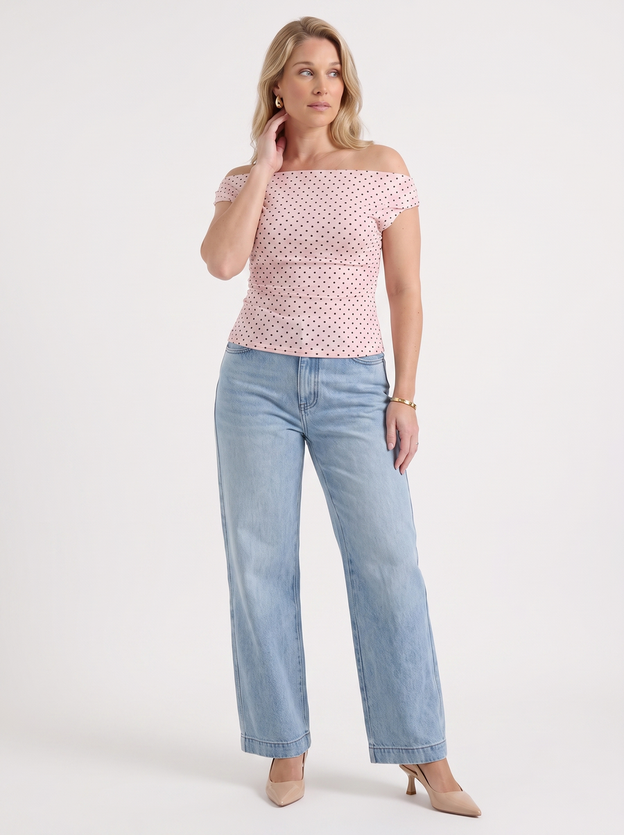Brielle Printed Off Shoulder Top