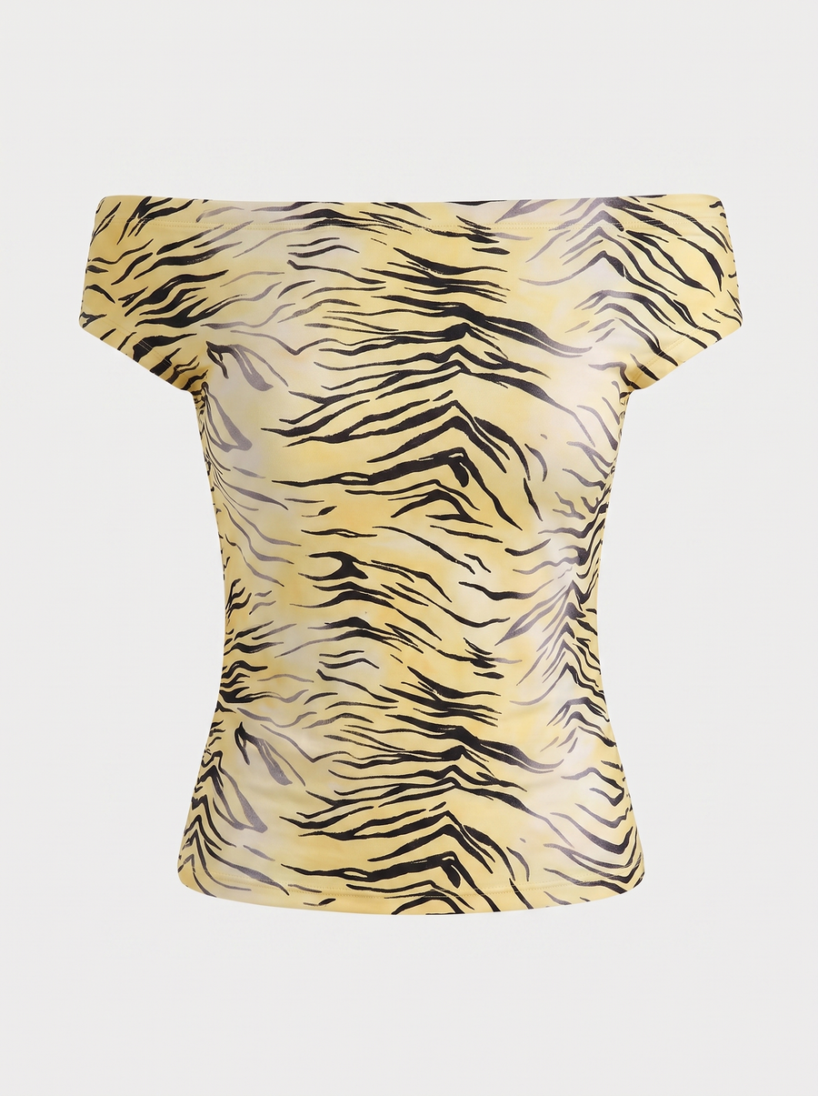 Brielle Printed Off Shoulder Top