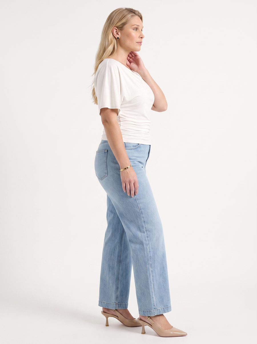 Deena Boat Neck Short Sleeve Top