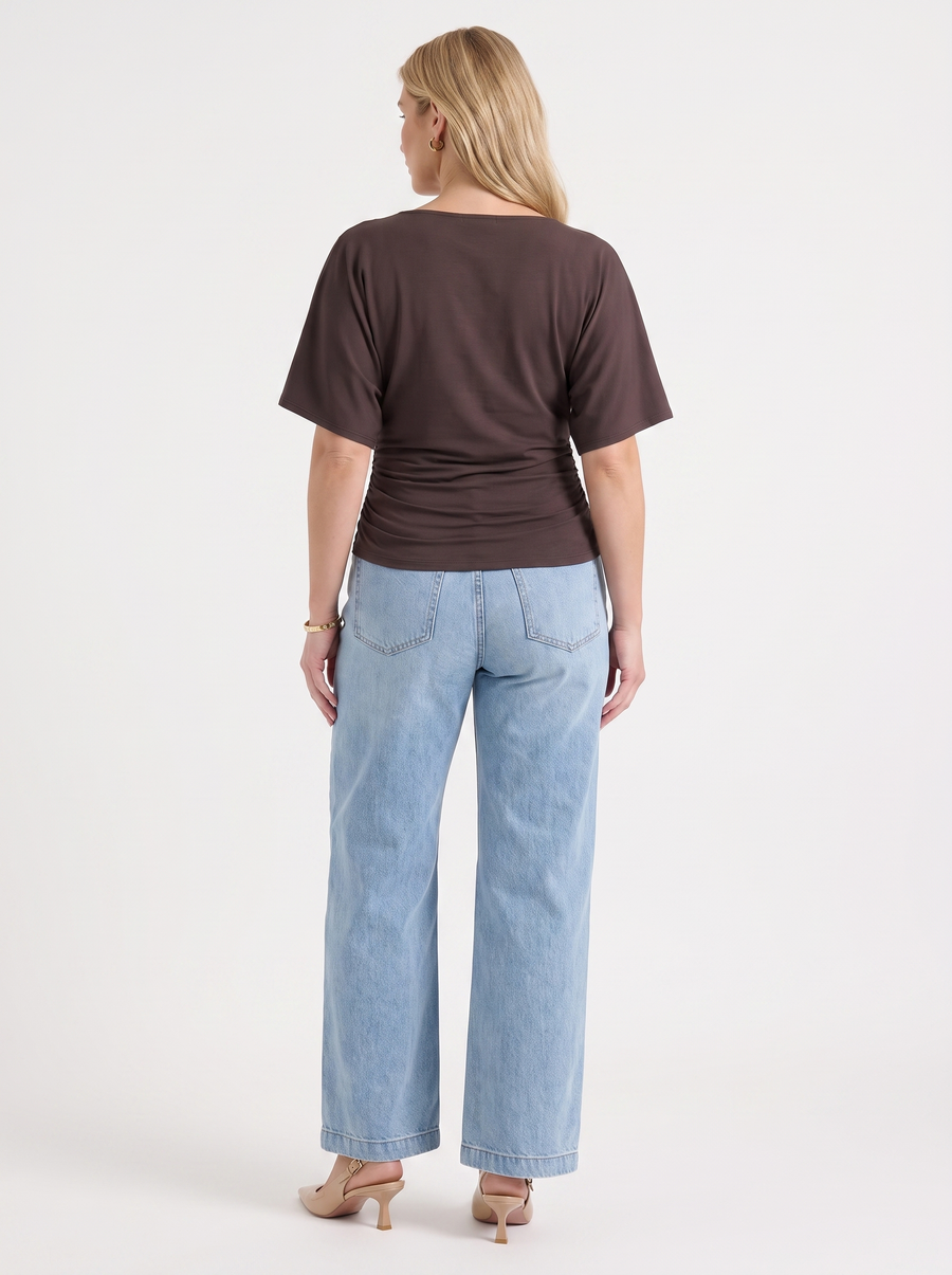 Deena Boat Neck Short Sleeve Top
