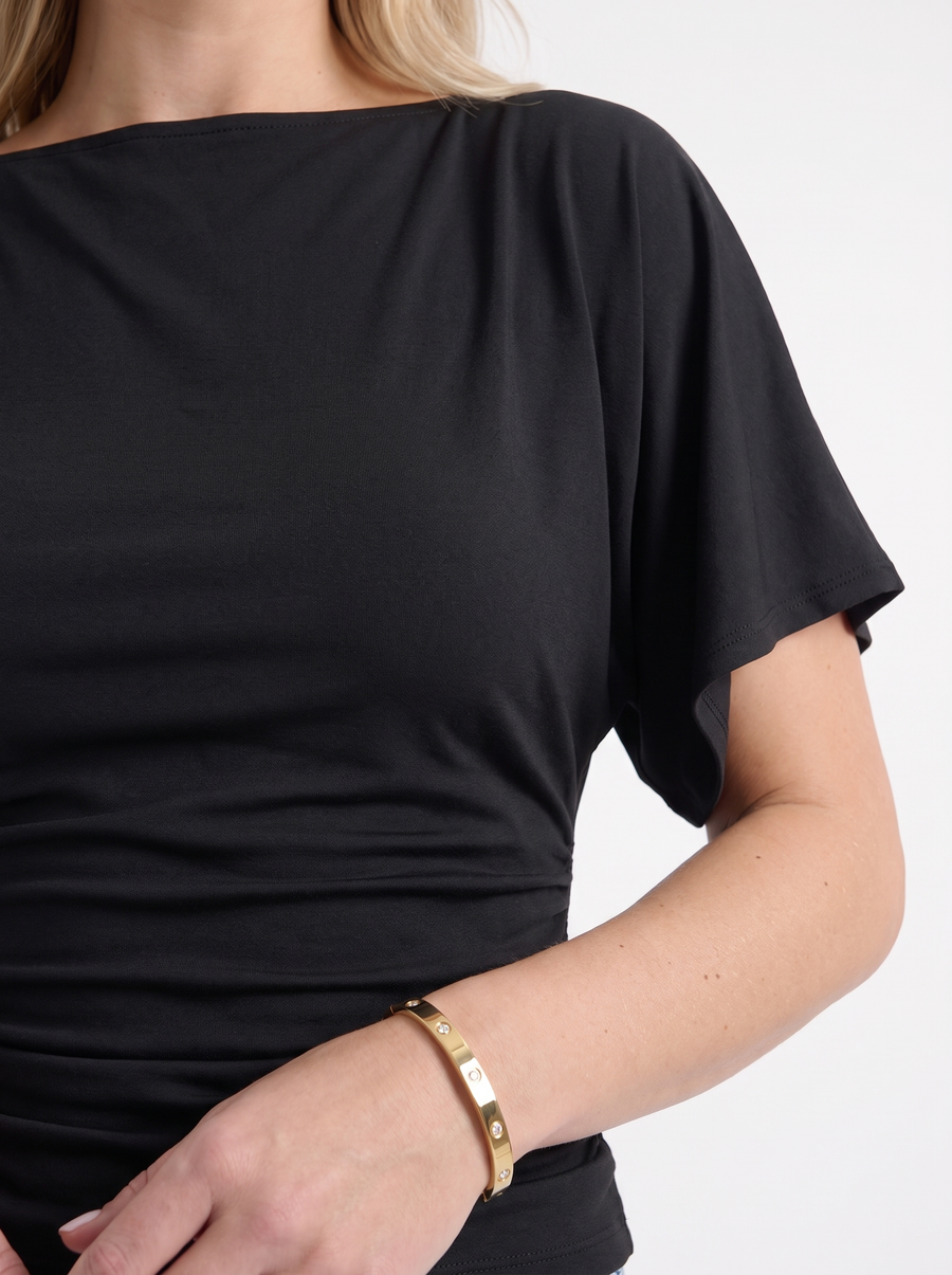 Deena Boat Neck Short Sleeve Top