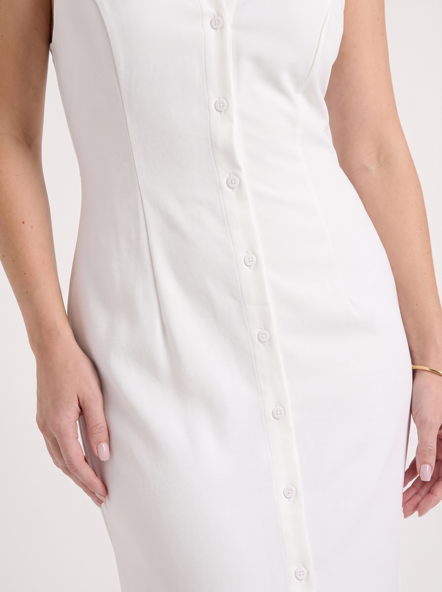 Mirella Button Front Collared Maxi Shirt Dress