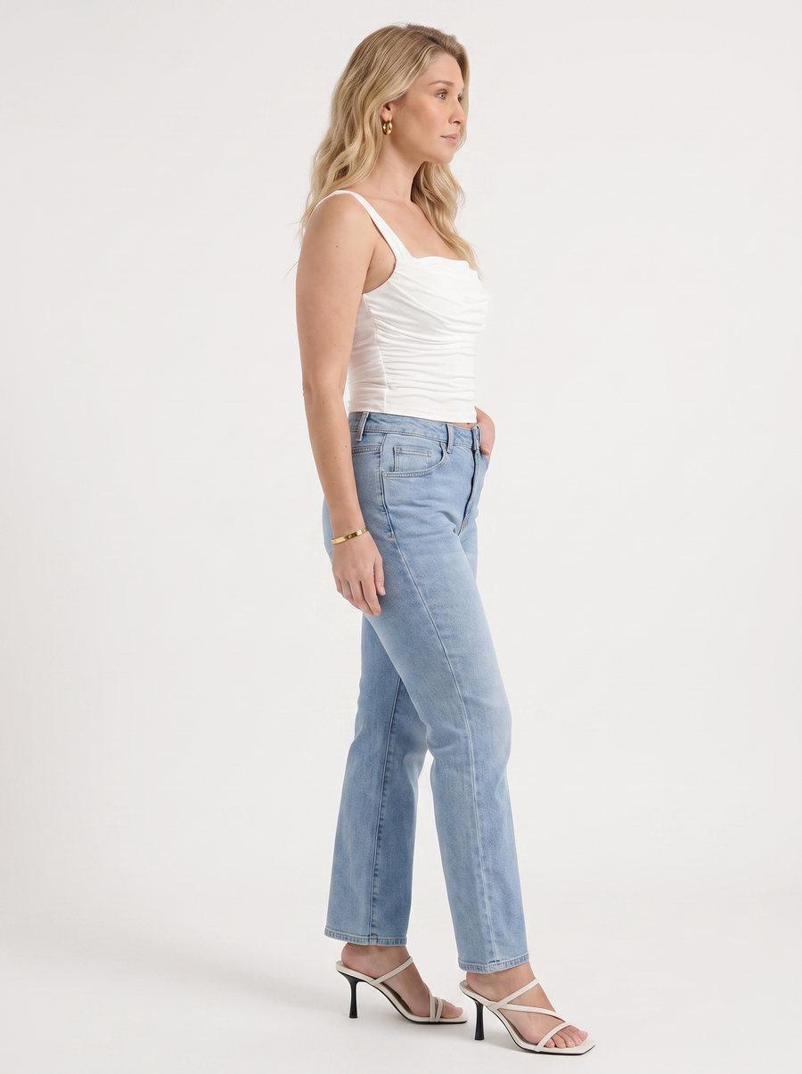 Meadow Ruched Front Wide Strap Top