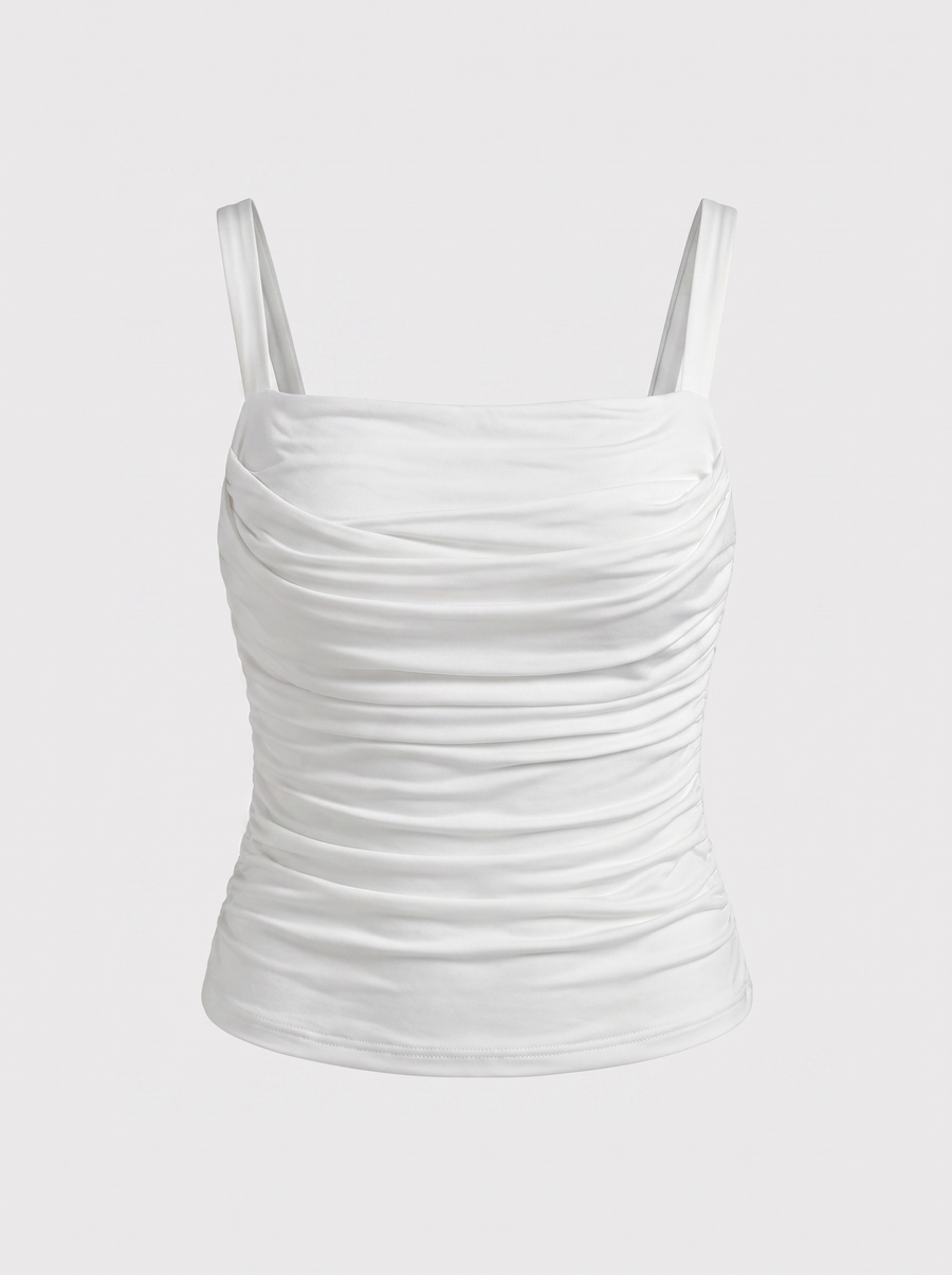 Meadow Ruched Front Wide Strap Top