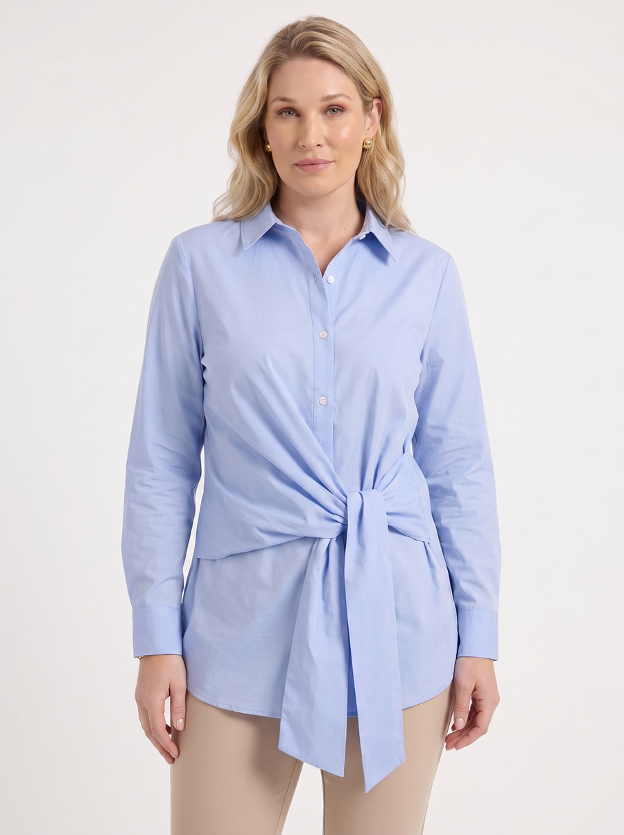 Bee Tie Front Button Blouse