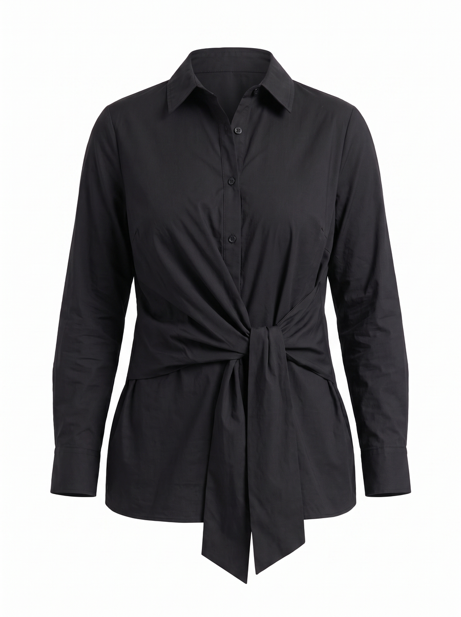 Bee Tie Front Button Blouse