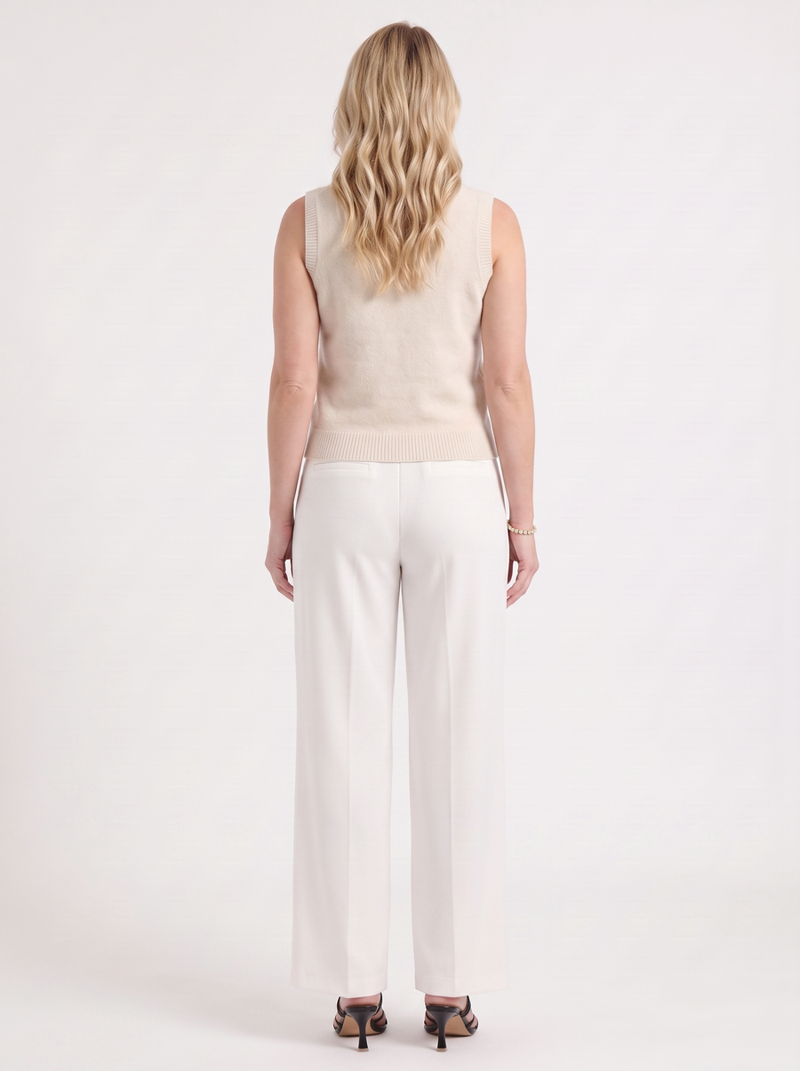 Iona Ribbed Trim Sleeveless Knit Vest