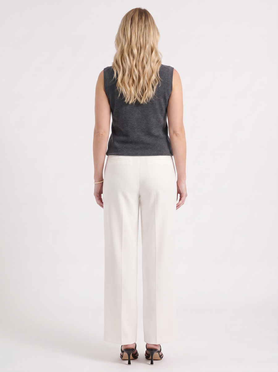 Iona Ribbed Trim Sleeveless Knit Vest