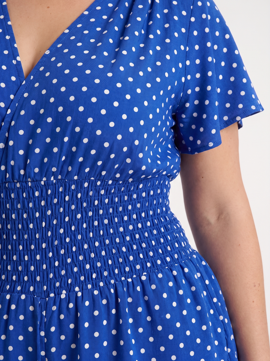 Shema Polka Dot Flutter Sleeve Romper