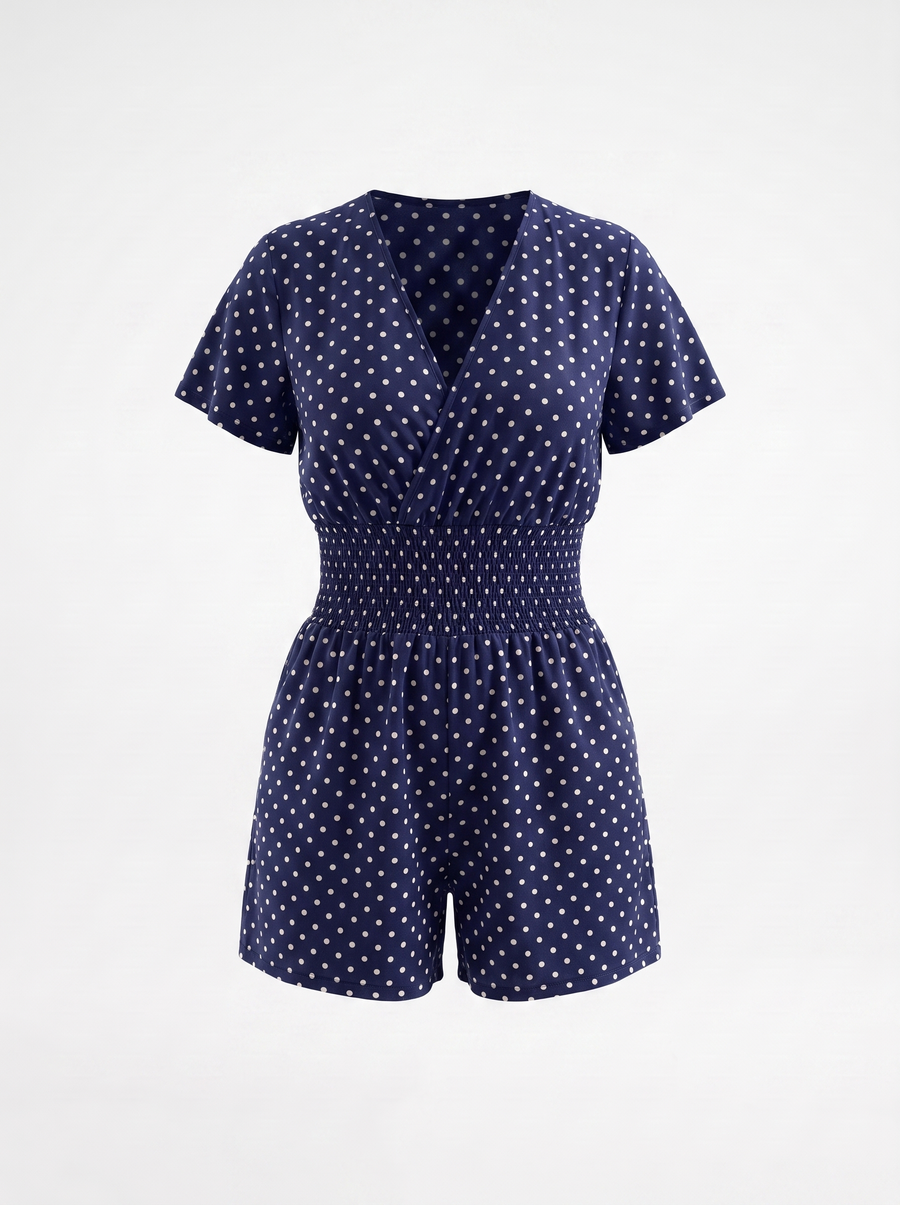Shema Polka Dot Flutter Sleeve Romper