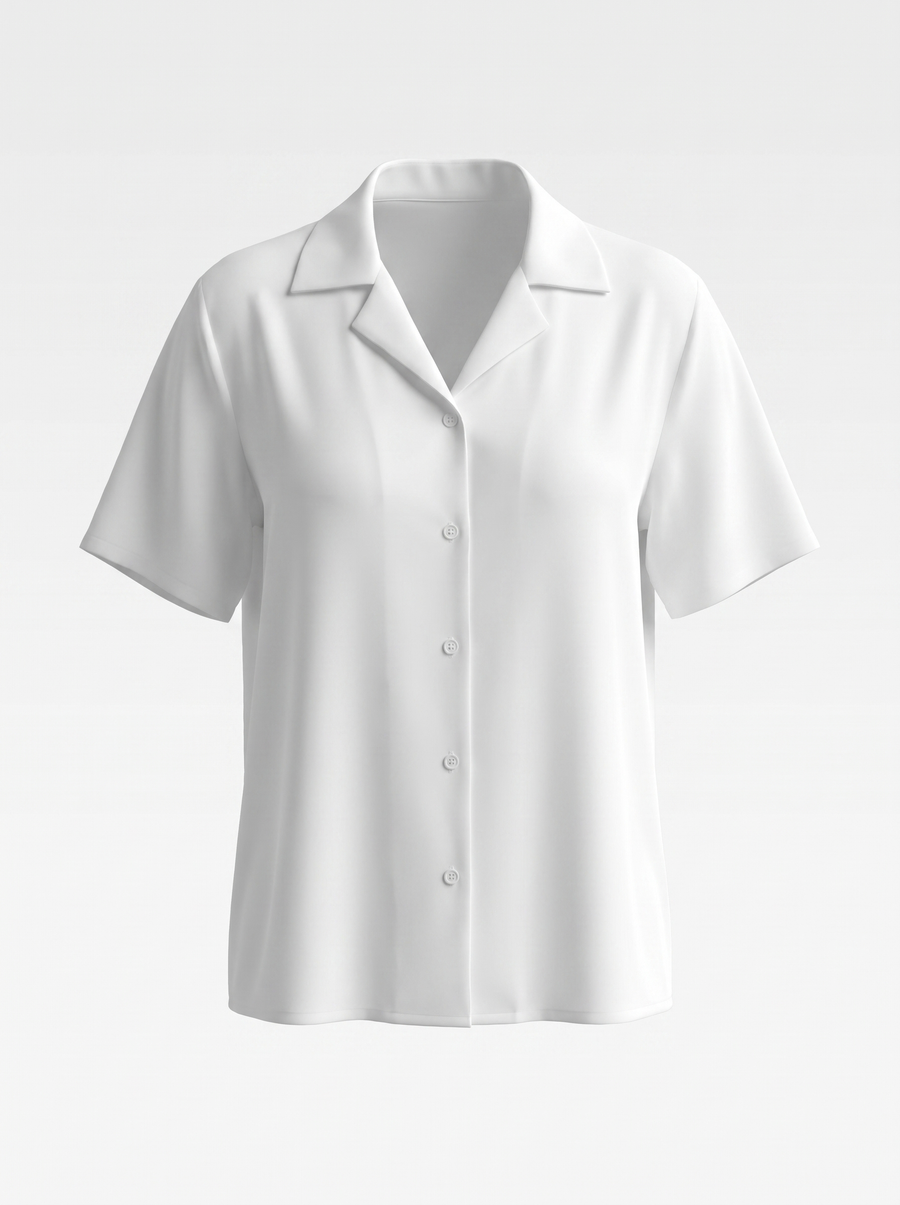 Angelie Lapel Collar Short Sleeve Blouse