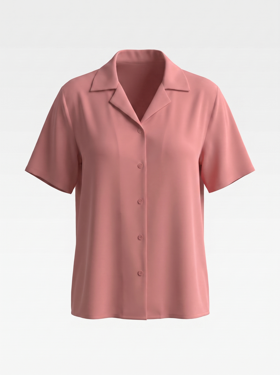 Angelie Lapel Collar Short Sleeve Blouse
