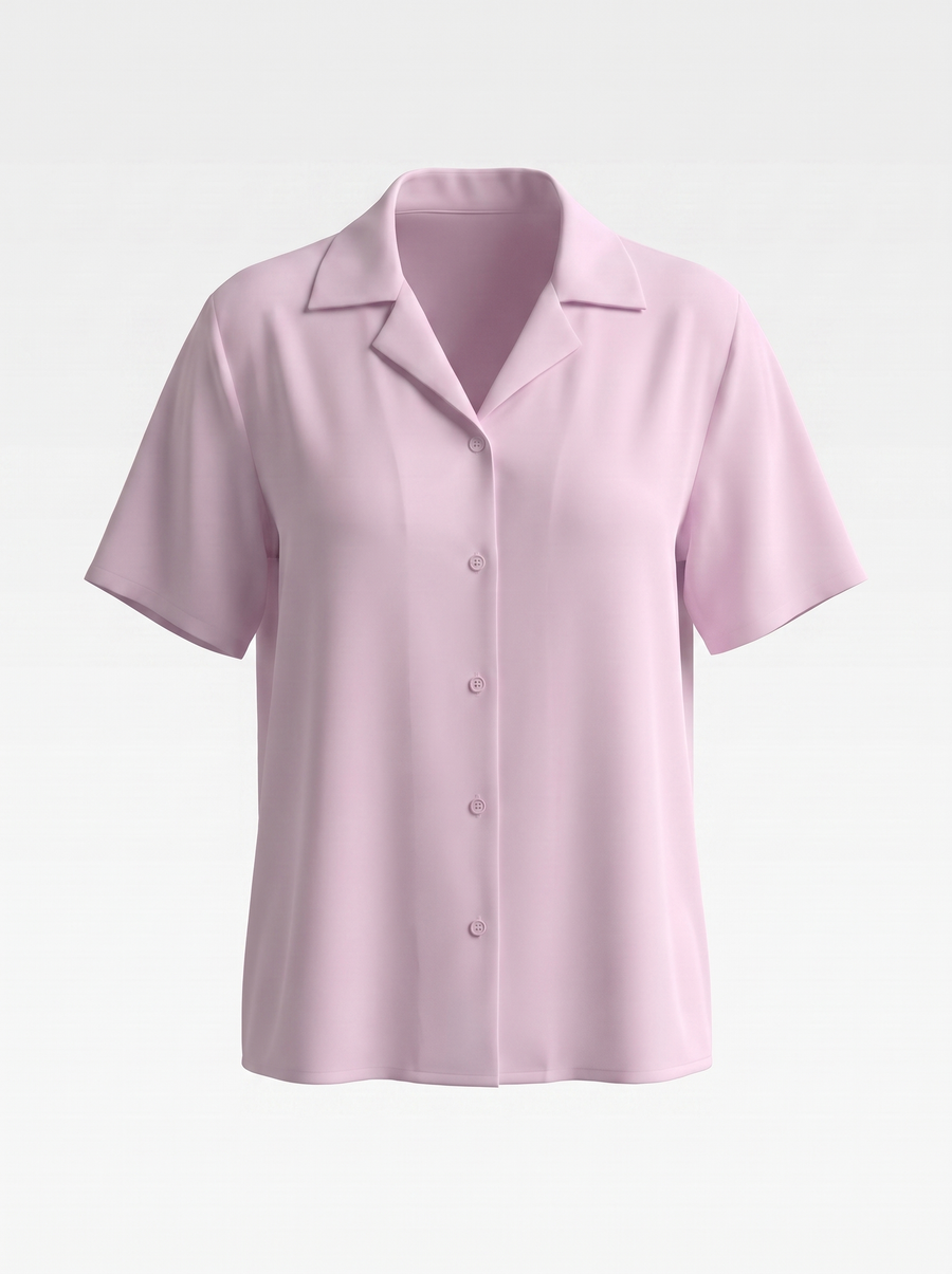 Angelie Lapel Collar Short Sleeve Blouse