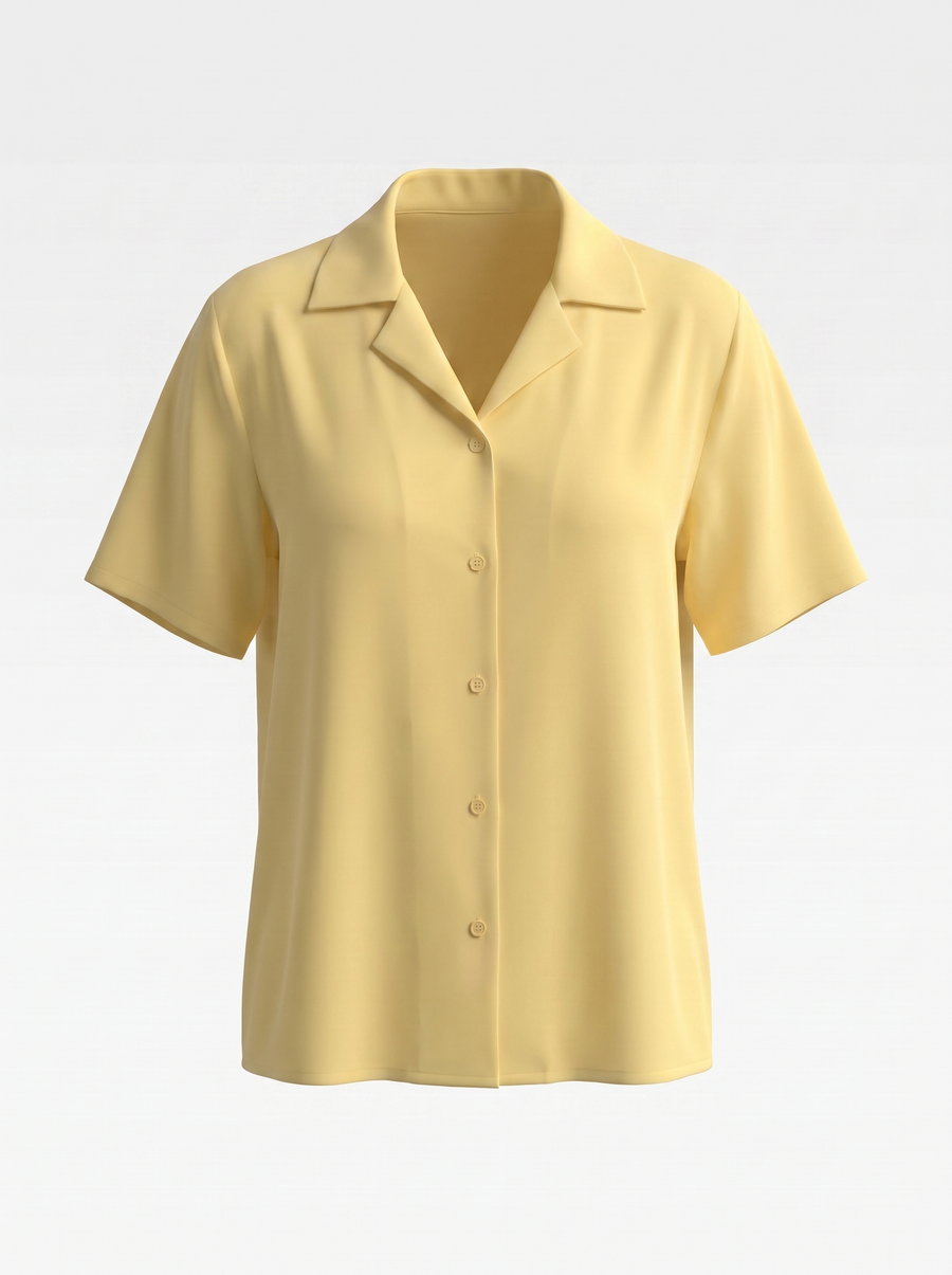 Angelie Lapel Collar Short Sleeve Blouse