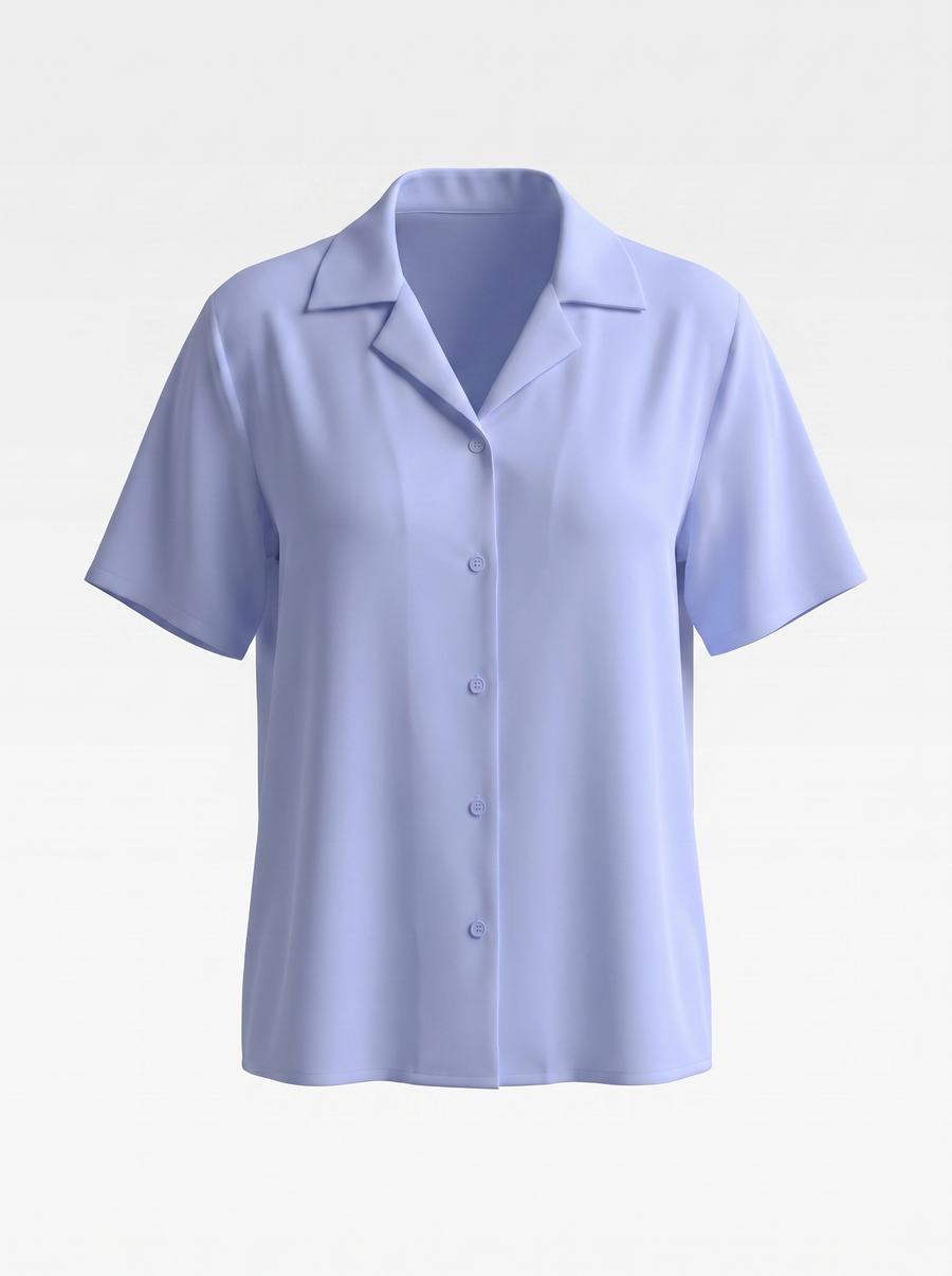 Angelie Lapel Collar Short Sleeve Blouse